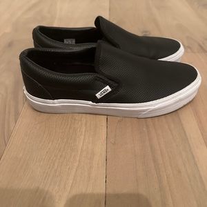 Black leather vans